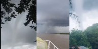 En video: tromba marina se formó sobre el río Meta y sorprendió a habitantes de Orocué, Casanare