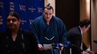 A 21-year-old Ukrainian-born sumo wrestler is surging to the top of the rankings in Japan