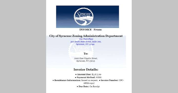 Police warn Syracuse businesses of fraudulent zoning invoice scam