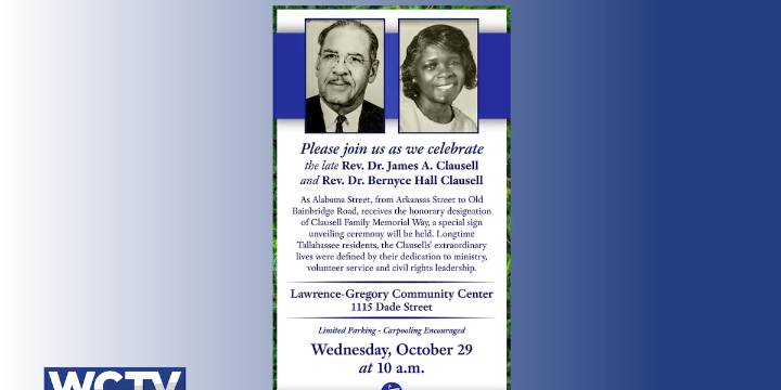 City of Tallahassee to designate street after Rev. Dr. James Aaron Clausell and Rev. Dr. Bernyce Hall Clausell