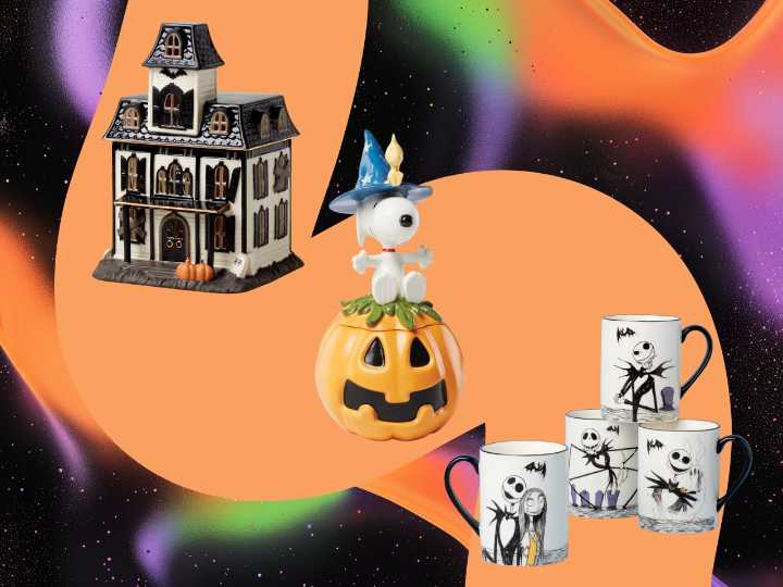 Lenox's Halloween Shop has adorable Snoopy & Nightmare Before Christmas decor