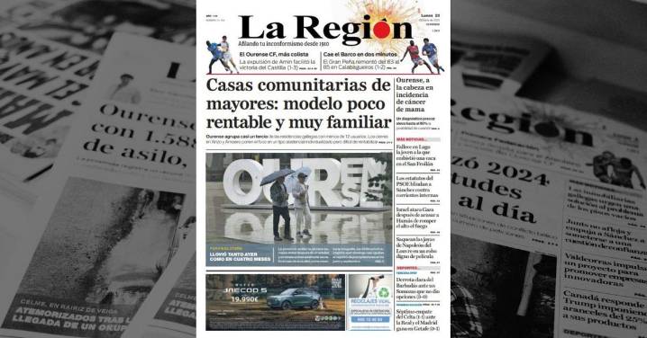 La portada de La Región de este lunes, 20 de octubre