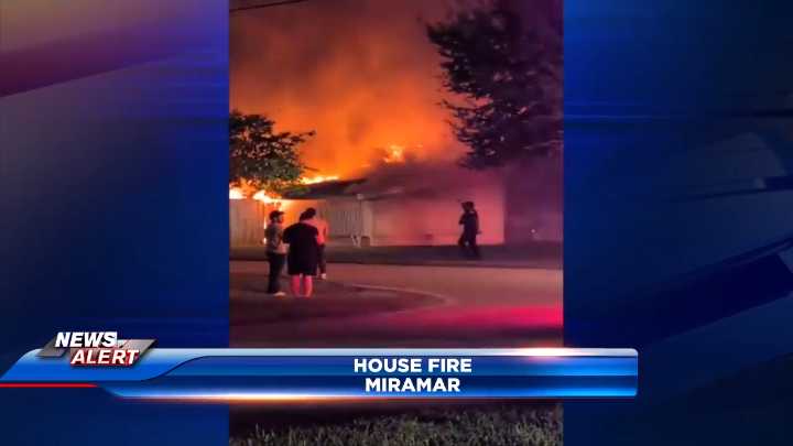 Fire extinguished after home erupts in flames in Miramar; no injuries reported