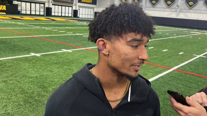 Xavier Nwankpa recaps one of his best games at Iowa, INT vs Penn State