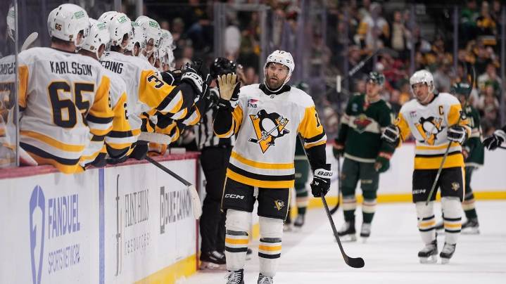 Rust has a goal and an assist as Penguins win 4-1 to send Wild to fifth straight loss