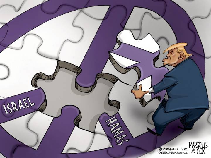 Cartoonist’s take: ‘Trump achieving peace in the Middle East’