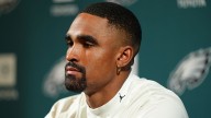 Eagles QB Jalen Hurts works cash register at World of Flight store after loss to TNF Giants