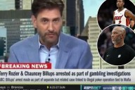 ESPN Bet promo rolls during 'Get Up' segment covering NBA gambling, poker arrests in stunning scene
