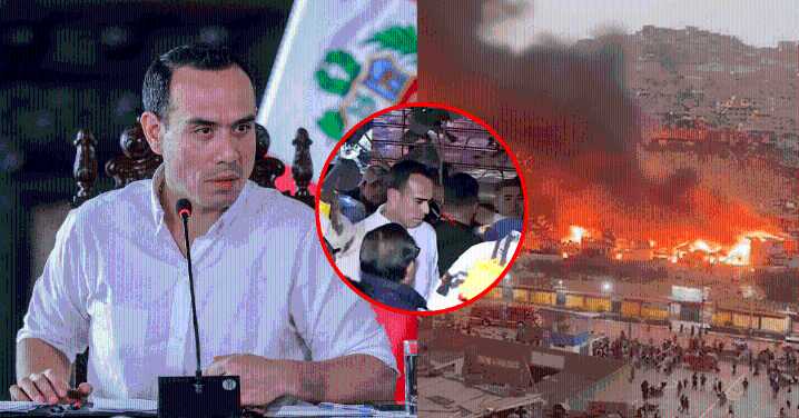 Incendio voraz en Pamplona Alta: Presidente José Jerí llega a la zona del siniestro en SJM