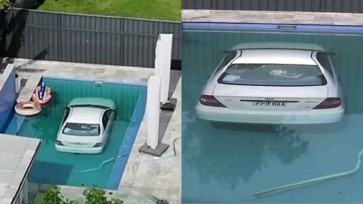 VIDEO: Uncontrolled Car Rams Into Private Residence In Australia, Lands Directly Into Pool; Driver Rescued