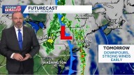 Downpours, possibly isolated damaging winds during Monday AM commute