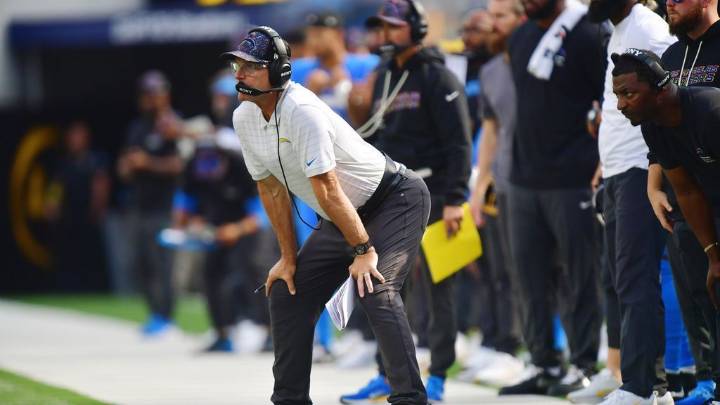 Harbaugh pins Chargers' slide on 'self