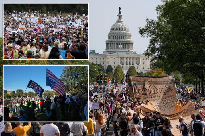 Thousands flood the streets for  'No Kings' protests in NYC, Chicago, Washington DC