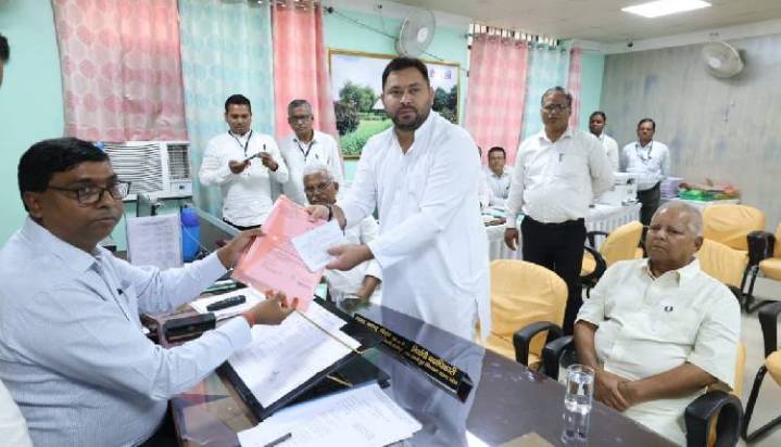 Tejashwi Yadav Files Nomination From Raghopur, Promises Change And Development