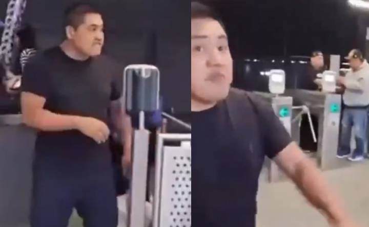 VIDEO: Policía del Trolebús elevado golpea a hombre de la tercera edad y sus compañeros lo protegen