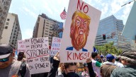 Trump pushes back on 'No Kings' protesters, says he 'works his ass off'