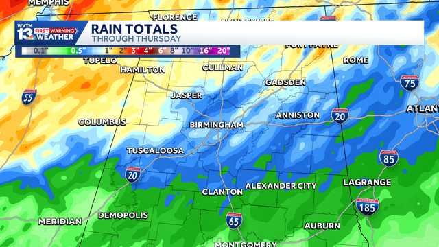 Expect a wet and blustery Wednesday across Alabama.