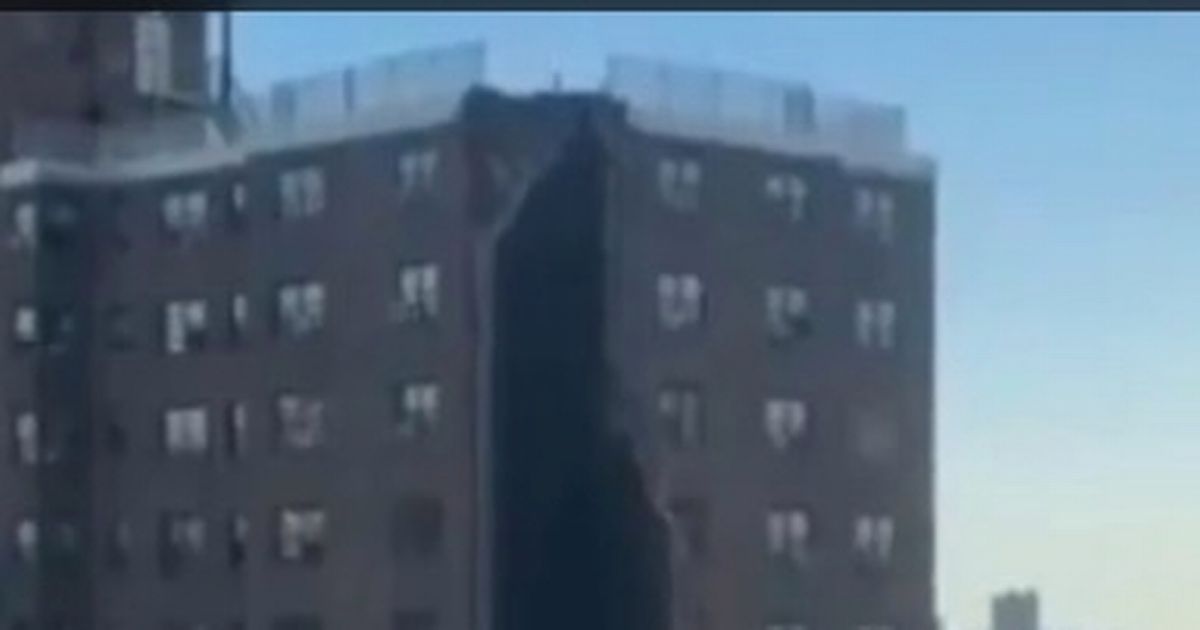 New York explosion as 'gas blast causes Bronx flat block to crack open