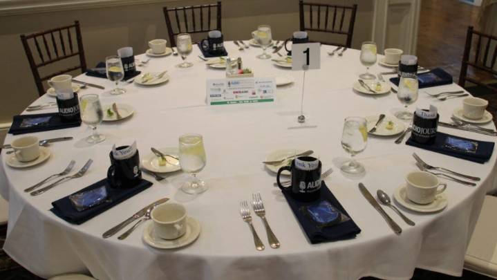 Blindfolded dinner fundraiser for vision care