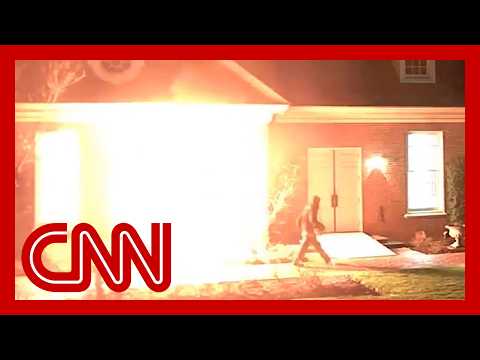 Newly released video shows man setting fire to PA governor's mansion