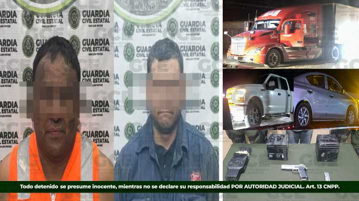 Dos sujetos fueron detenidos por robo de tractocamiones