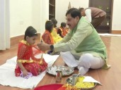 MP: CM Mohan Yadav performs 'Kanya Pujan' at CM House in Bhopal