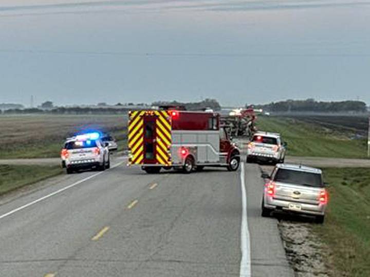 Serious crash closes highway west of Ste. Anne