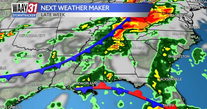 Next cold front arrives by midweek