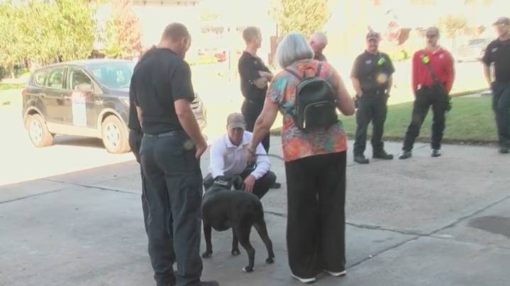Cliff the Pit Bull reunites with rescuers one year after North Little Rock cliffside rescue
