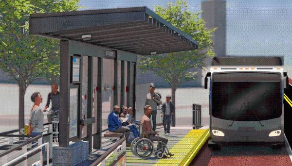 Bus rapid transit riders will pay fares in advance to speed up boarding