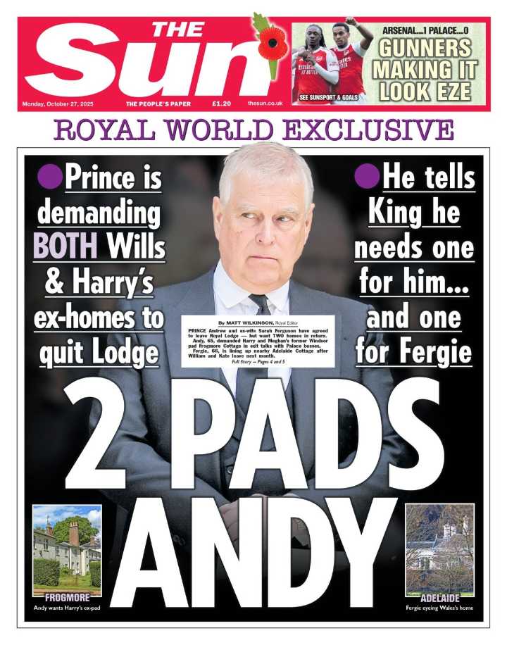 Cele|bitchy | Prince Andrew demands two homes in exchange for Royal Lodge: Adelaide & Frogmore