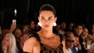 Kendall Jenner bares all in totally see-through dress as she struts down the runway for Schiaparelli in Paris