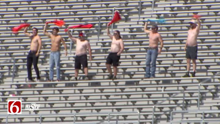 Oklahoma State sets a new world record (maybe) for shirtless fans at a college football game