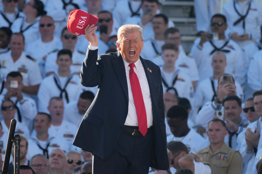 Trump doesn't let shutdown interfere with celebrating Navy's 250th anniversary at rally