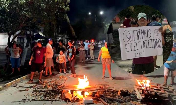 Por fallas en servicio de CFE, vecinos de la SM 247 cierran avenida