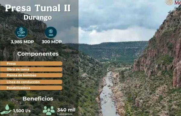 Anuncian 4 mmdp para presa en Durango; nada para Chihuahua