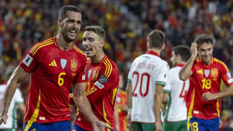 Mundial 2026: España en gran racha golea 4-0 a Bulgaria con doblete de Mikel Merino