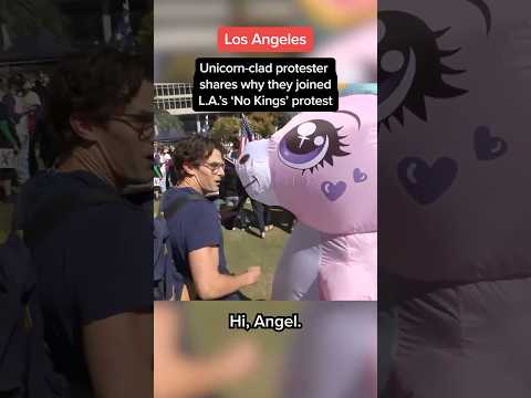 Unicorn-clad protester shares why they joined L.A.’s ‘No Kings’ protest