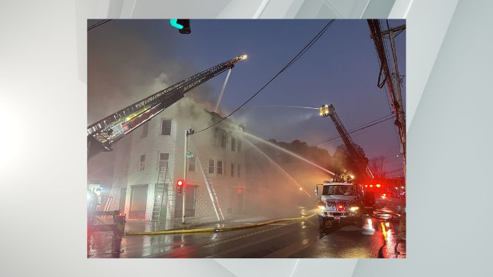 Crews battling hours-long fire in Bennington