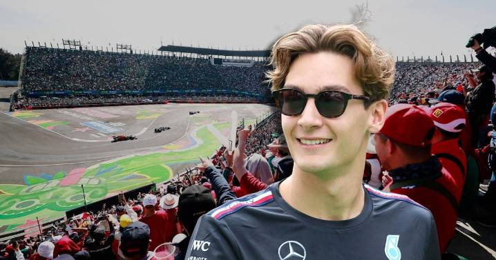 ‘Modo incógnito’: George Russell se cuela con máscara de luchador en gradas del GP de México para ver la FP1