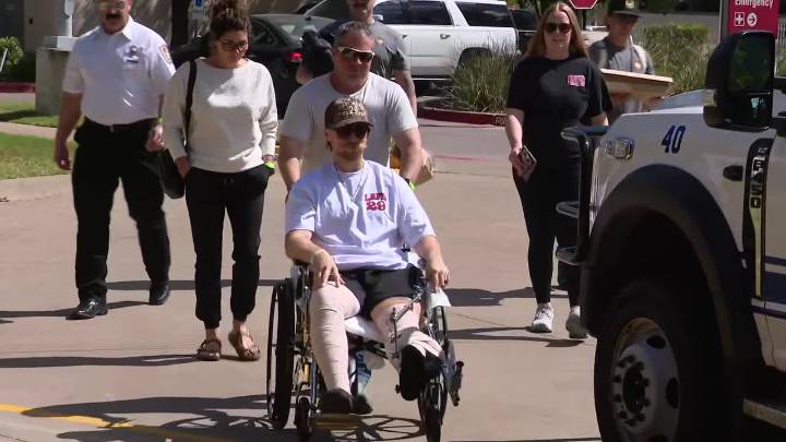 Injured Fort Worth firefighter heads home after 34 days in hospital