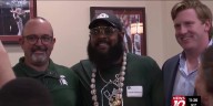 Former MSU running back Todd ‘T.J.’ Duckett receives Vandervoort Award