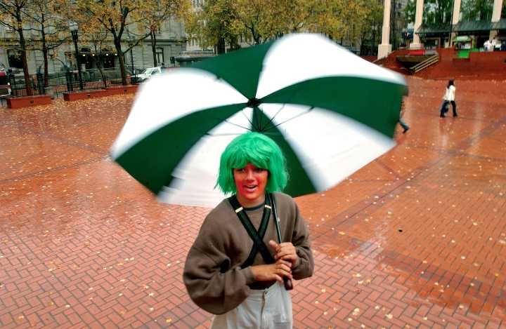 Time to start waterproofing that witch costume ... Portland is likely in for a rainy Halloween
