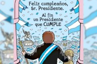 Javier Milei cumple años y, como no tiene amigos, se saluda a sí mismo con un dibujo de Nik... del año pasado