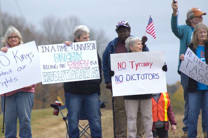 No Kings rally draws nearly 200 in Houlton  