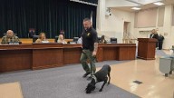 New Columbia County K-9 serving school district makes debut by doing demo with handler at School Board meeting