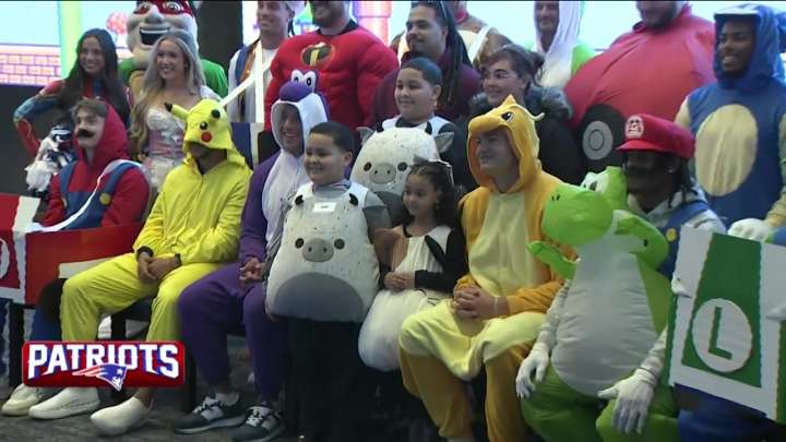 Patriots players dress up for Halloween party to benefit children battling cancer