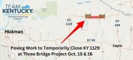 Paving work to temporarily close KY 1129 in Fulton County