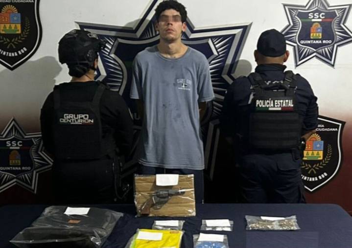Detienen a presunto narcomenudista en la colonia Cuna Maya de Cancún