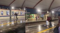 Hombres se pelean a golpes en plena estación Félix U. Gómez en Monterrey